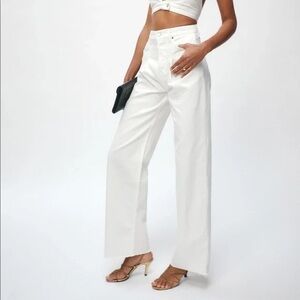 Reformation pleated reworked High Waist wide leg Jeans